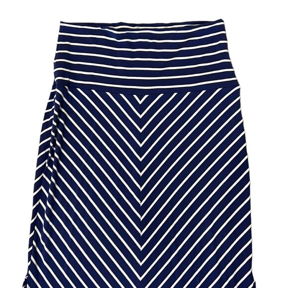 Athleta Blue and White Striped Maxi Skirt w side slits, Women’s S - Picture 5 of 6
